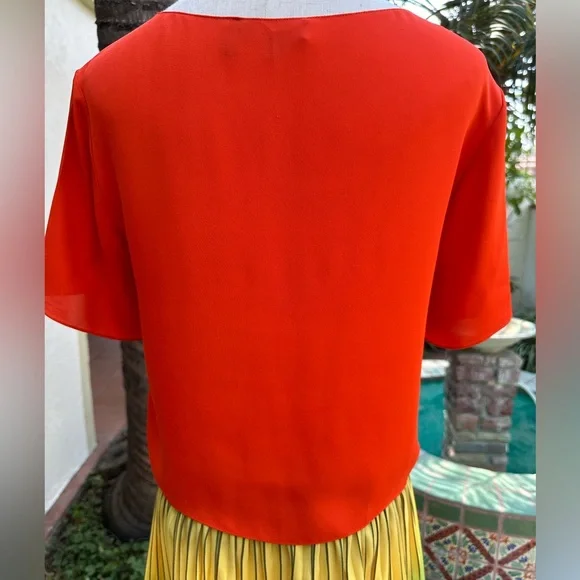 Theory bright orange viscose top perfect length Size Small - Picture 4 of 7